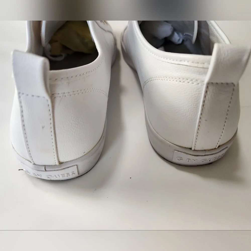 G by GUESS Mallory Glitter Lace Up White Sneakers Size 10M